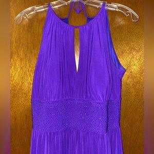 Purple midi dress with purple embellishments